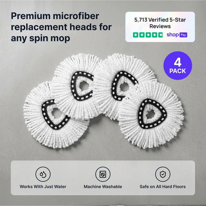4 Pack Spin Mop Heads